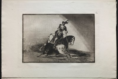 Tjurfäktningar: Karl V spjutar en tjur av Francisco de Goya