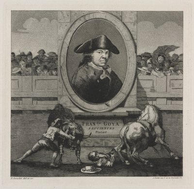 Tjurfäktningar: Frontispice, 1876. av Francisco de Goya
