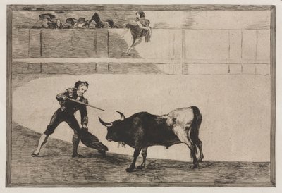 Tjurfäktningar: Pedro Romeo dödar den stoppade tjuren av Francisco de Goya
