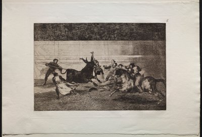 Tjurfäktningar: Pepe Illos död (2:a komposition) av Francisco de Goya