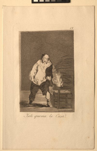 Caprichos: Och hans hus brinner.. av Francisco de Goya