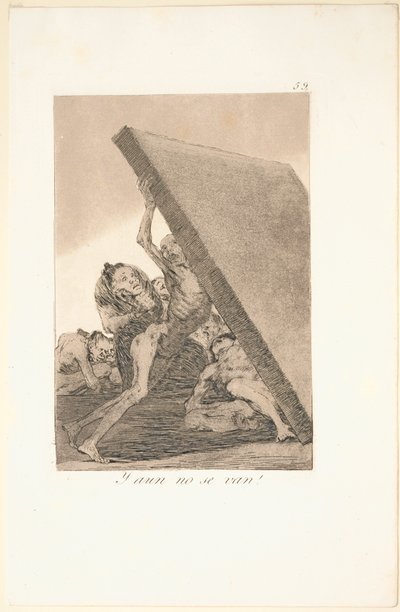 Caprichos: Och ändå går de inte! av Francisco de Goya