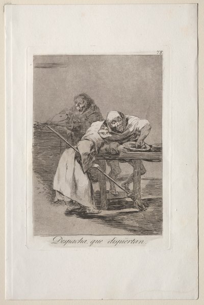 Caprichos: Var snabb, de vaknar upp av Francisco de Goya