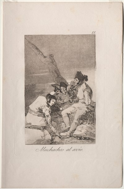 Caprichos: Lads gör redo. av Francisco de Goya