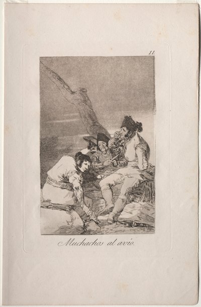 Caprichos: Lads Making Ready.. av Francisco de Goya