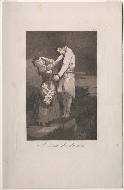 Caprichos: Ut på jakt efter tänder av Francisco de Goya