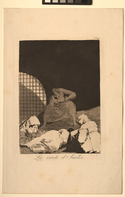 Caprichos: Sömnen övervinner dem. av Francisco de Goya