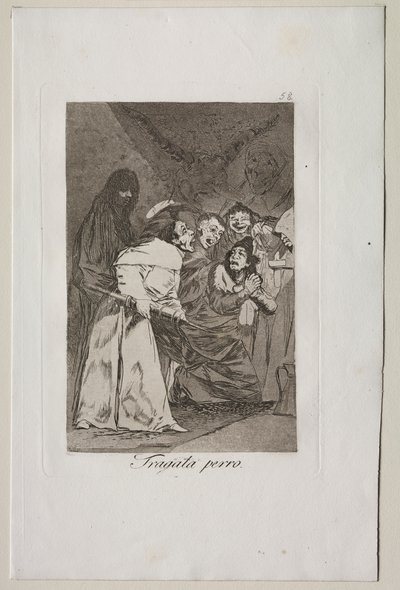 Caprichos: Svälj det, hund! av Francisco de Goya