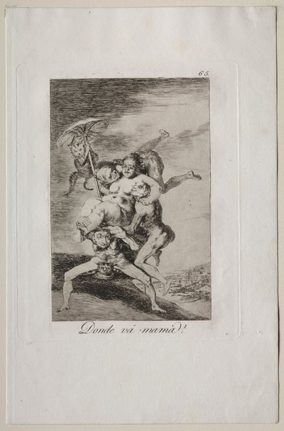 Caprichos: Vart är mamma på väg? av Francisco de Goya