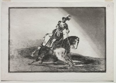 Karl V spjuter en tjur i ringen i Valladolid av Francisco de Goya