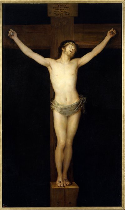 Kristus korsfäst Målning av Francisco de Goya (1746-1828) 1800-talets sön. 2,55 x 1,54 m Madrid. Musee Du Prado - Den korsfäste Kristus. Målning av Francisco de Goya y Lucientes (1746-1828) av Francisco de Goya