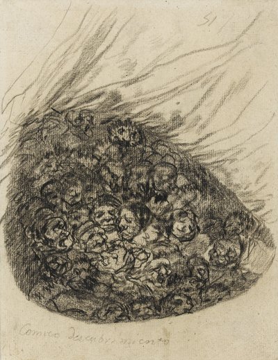 Comic Discovery, 1819-28 (svart krita på papper) av Francisco de Goya