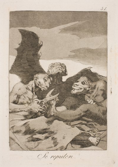 De sköter toaletten av Francisco de Goya