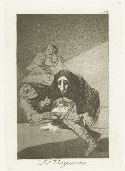 Av schaamtevolle The Shameful (titel på objekt) Los Caprichos (serietitel) av Francisco de Goya