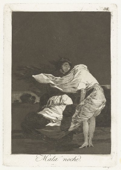 En dålig natt Mala noche (titel på objekt) Los Caprichos (serietitel) av Francisco de Goya