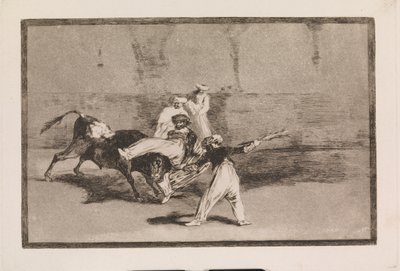 En mor tillfångatagen av tjuren på arenan av Francisco de Goya