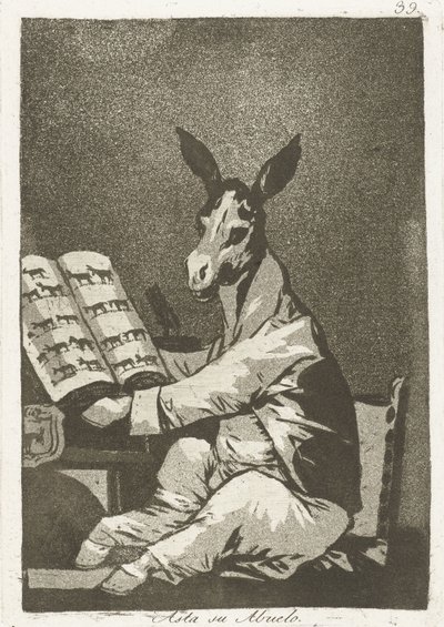 Som sin farfar Asta su abuelo (titel på objekt) Los Caprichos (serietitel) Los caprichos av Francisco de Goya