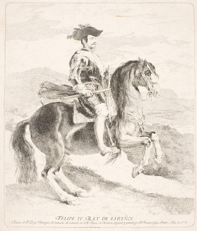 Filip IV, kung av Spanien, till häst av Francisco de Goya