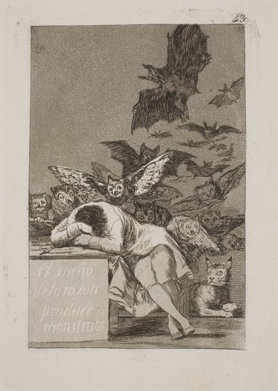 Förnuftets sömn föder monster av Francisco de Goya