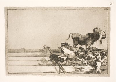 Hemska händelser på arenan i Madrids frontlinjer och borgmästarens död i Torrejon av Francisco de Goya