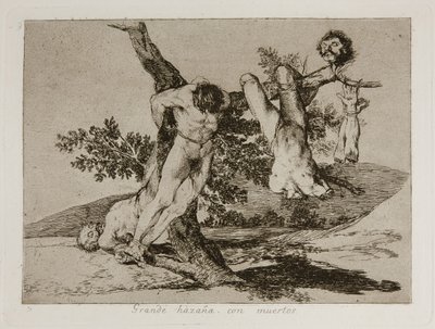Stora hazaña! Con muertos! En heroisk bedrift! Med döda män! Plåt 39 från The Disasters of War Los av Francisco de Goya