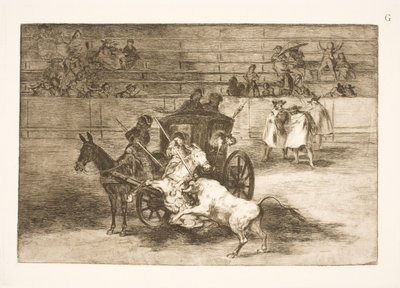 Slag från en häst och vagn dragen av två åsnor av Francisco de Goya
