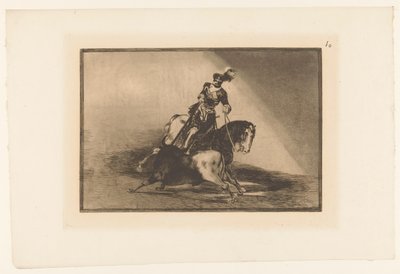 Kejsar Karl V slåss mot en tjur Carlos V. lanceando toro en la plaza de Valladolid Tjurfäktningar (serietitel) La Taureaumachie (serietitel) La Tauromaquia (serietitel) av Francisco de Goya