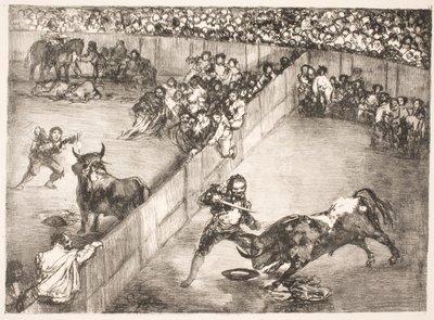 "La Division de la Place" [Tjurfäktning i delad arena] av Francisco de Goya