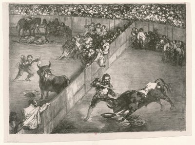 [Les Taureaux de Bordeaux: Platsfördelningen] av Francisco de Goya