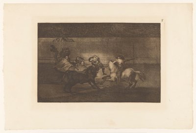 Man spetsad på ett tjurhorn Mort de Pepe Illo Tjurfäktning (serietitel) La Taureaumachie (serietitel) La Tauromaquia (serietitel) av Francisco de Goya