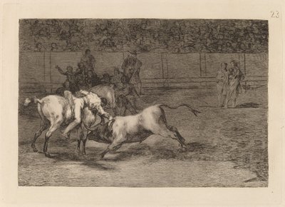 Mariano Ceballos, alias indianen, dödar tjuren från sin häst (Mariano Ceballos, Alias ​​​​indian, dödar tjuren från sin häst) av Francisco de Goya