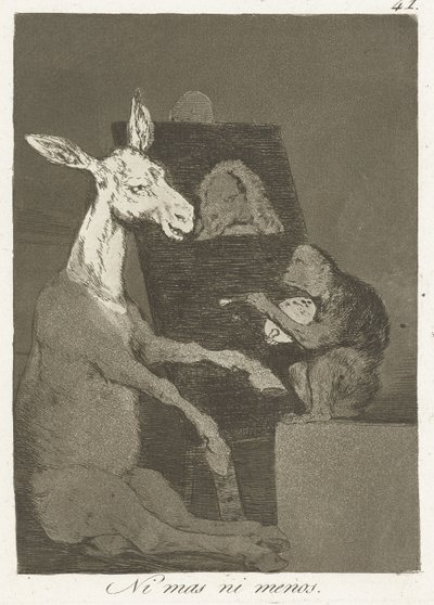 Varken mer och inte mindre Ni mas ni menos (titel på objekt) Los Caprichos (serietitel) av Francisco de Goya