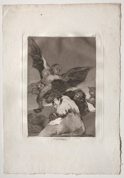 Ochenta Caprichos: Tale-Bearers-Blasts of Wind av Francisco de Goya