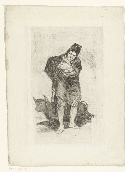 Gammal tjurfäktare El embosado av Francisco de Goya