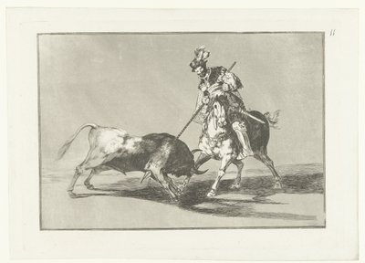 Rodrigo Diaz de Vivar beskrev en stier El Cid Campeador spjuter en annan tjur Stierenvechten (serietitel) Tjurfäktning (serietitel) av Francisco de Goya