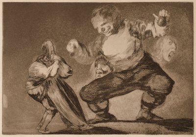 Simpleton (Dumskalle), ur serien Los Disparates av Francisco de Goya