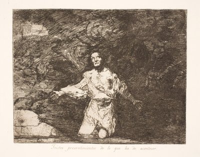 Dyster föraning om vad framtiden kommer att ge (1) av Francisco de Goya