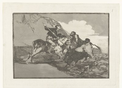 Stierenjacht te paard Hur de gamla spanjorerna jagade tjurarna till häst på fältet Stierenvechten (serietitel) Tjurfäktning (serietitel) av Francisco de Goya