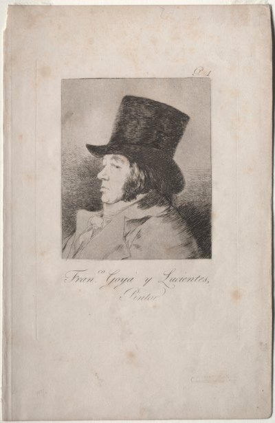 The Caprichos: Porträtt av Goya. av Francisco de Goya