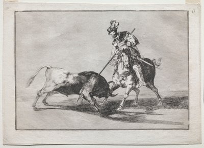 Cid Campeador som spjuter en annan tjur av Francisco de Goya