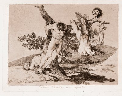 The Disasters of War: Stor bedrift med de döda! (Gravering efter förberedelseritningen av Francisco de Goya