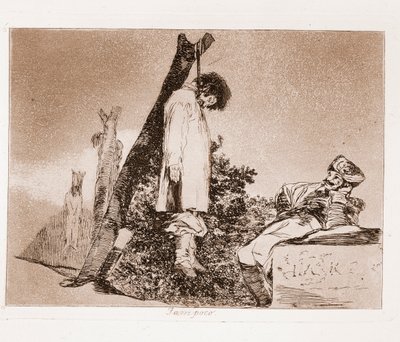 Krigets katastrofer: Det finns inget hopp (etsning från den förberedande ritningen av Francisco de Goya