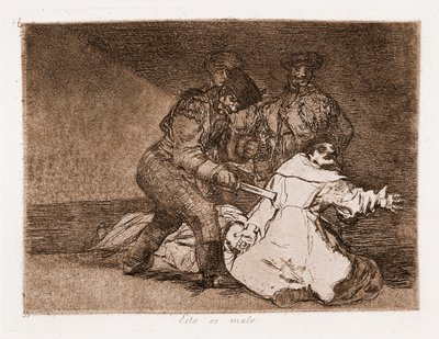 The Disasters of War: Det här är dåligt (etsning från den förberedande ritningen av Francisco de Goya