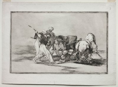 Morerna bosatte sig i Spanien, gav upp vidskepelserna i Koranen, antog denna konst..., 1815-1816 av Francisco de Goya
