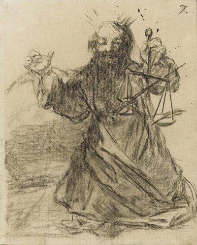 Pennan är mäktigare än svärdet, 1819-28 (svart krita på papper) av Francisco de Goya