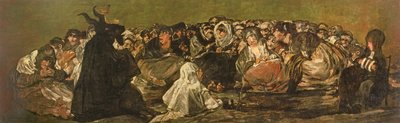 Häxans sabbat eller den stora bocken, (en av de svarta målningarna), ca 1821-23 av Francisco de Goya