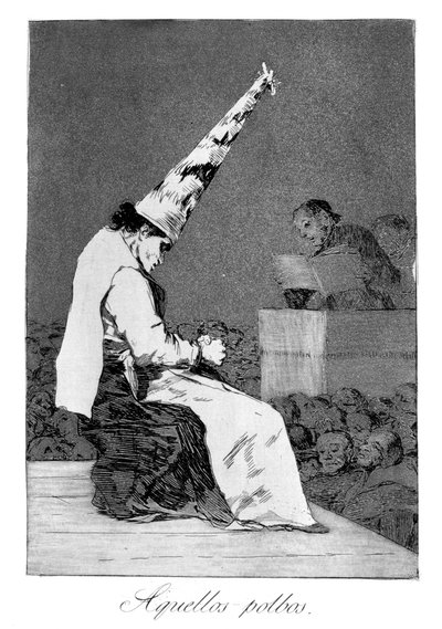 De där dammfläckarna, Perrico the cripple, 1799 av Francisco de Goya