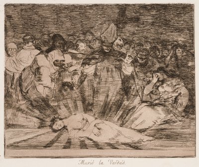 ”Truth has Died” (Sanningen har dött) ur serien ”Krigets katastrofer” av Francisco de Goya