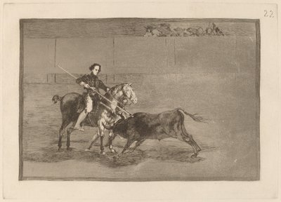 Manly Courage of the Celebrated Pajuelera in the Ring at Zaragossa av Francisco de Goya