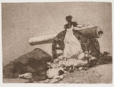What Courage! (Vilket mod!) ur serien ”Krigets katastrofer” av Francisco de Goya